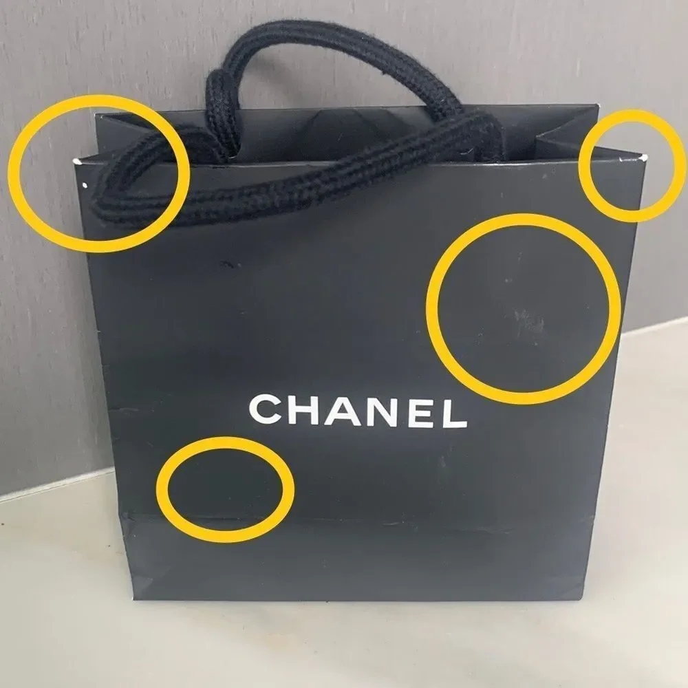 CHANEL Empty Small Shopping Bag – 5.5” x 5.5” x 2” with Extras